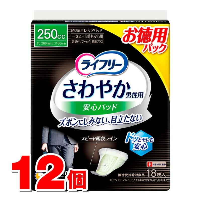 ユニ・チャーム ライ無償性 口さかしいパッド 成人男性用 一気に出る時も楽になること用 250竓 18枚 ×12個