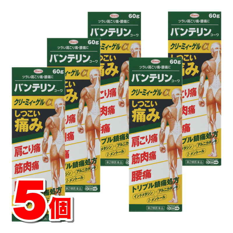 【第2類医薬品】 興和 バンテリンコーワクリーミーゲルα 60g　×5個 【セルフメディケーション税制対象商品】 ★