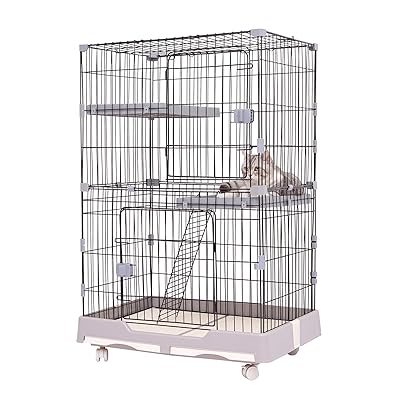 新品　キャットケージ　キャットゲージ　ケージ　猫用品　多機能　ワイド　ペット用品 Amazon.co.jp: 2/3段 猫用ケージ ペットケージ 猫脱走防止 猫