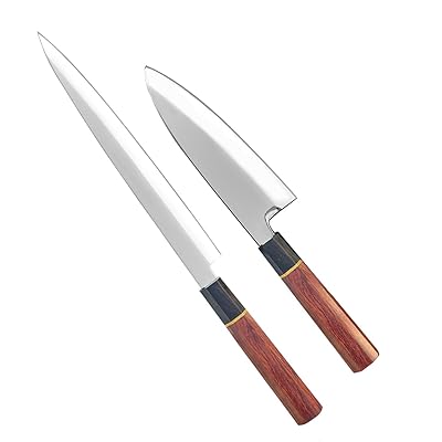 まかない方仕掛ける 2本 仕掛ける 柳刃まかない方240粍 庖丁180粍 本格 身寄り向け 和まかない方 片刃 右利き八 出刃包丁 180 mm-出刃・刺し身包丁セッ