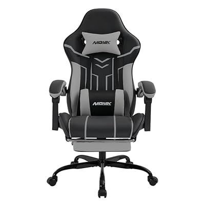 NIONIK ゲーミングチェア オットマン付き添い人 幅ひろい座面 オフェスチェア 連絡ひじ掛け 御機嫌うしろ側 g