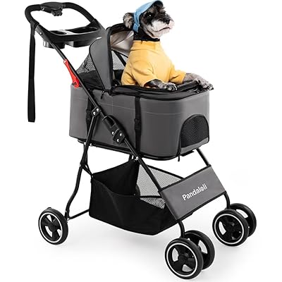 愛玩動物手押し車 うば車 犬 うば車:小型犬 中型犬 猫 多頭 手押し車 4輪 軽さパウダーコンパクト 飛び