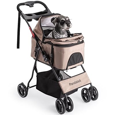 愛玩動物手押し車 乳母車 犬 乳母車:小型犬 中型犬 猫 多頭 手押し車 4輪 軽さパウダーコンパクト 飛び
