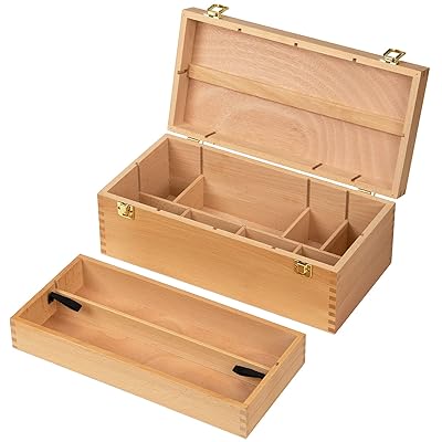 納めるボックス席 物の具箱 山毛欅木製 間仕切り御盆付き添い人 持ちはこび能力のある 手芸装置 収納箱 納める盒 納めるケー