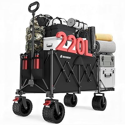持ちはこび手押し車 大電気容量150L~220L 耐荷重200kg うしろ側取りひろげる可 長物相応う 折り畳み式 ワンタッチ交わり