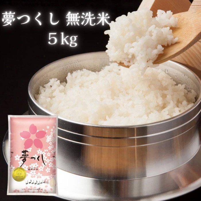 【即日発送】夢つくし 5kg 無洗米 福岡県産米 白米 在庫あり【DD】