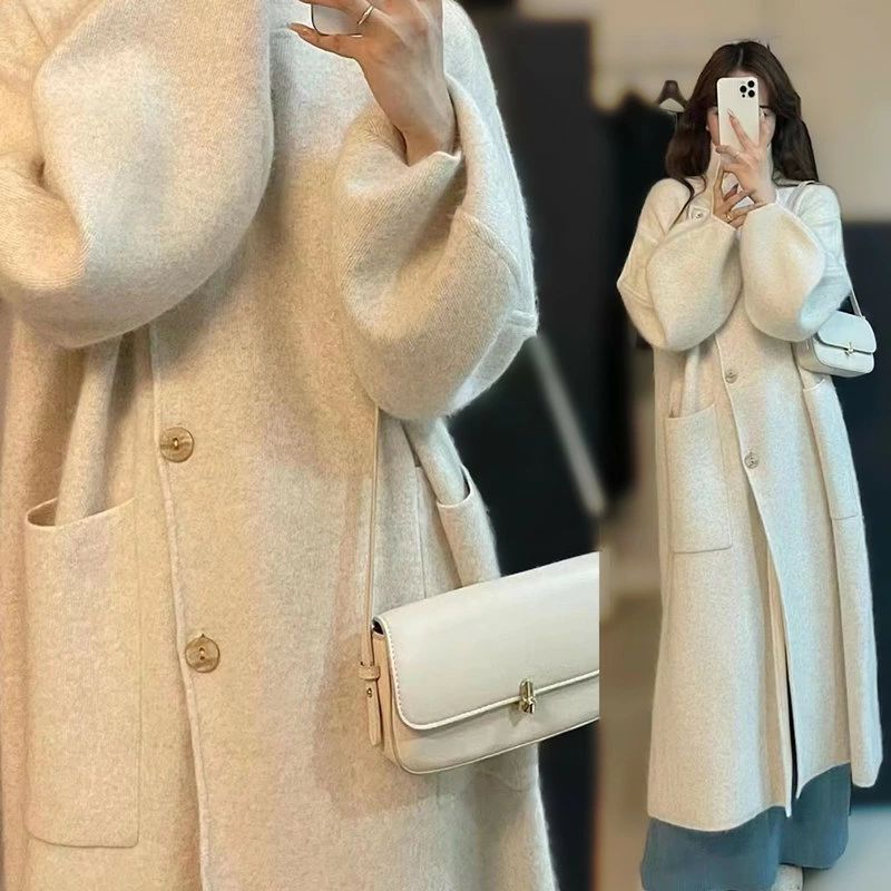ロングカーディガン 秋 ロングカーディガン 秋冬 春秋 レディース ニットカーディガン トップス ゆったり はおり 羽織 ニットコート ライトコート カジュアル シンプル エレガント 体型カバー 通勤 長袖 ニット ロング丈 無地 スリット 送料無料 着回し｜きょうしん店