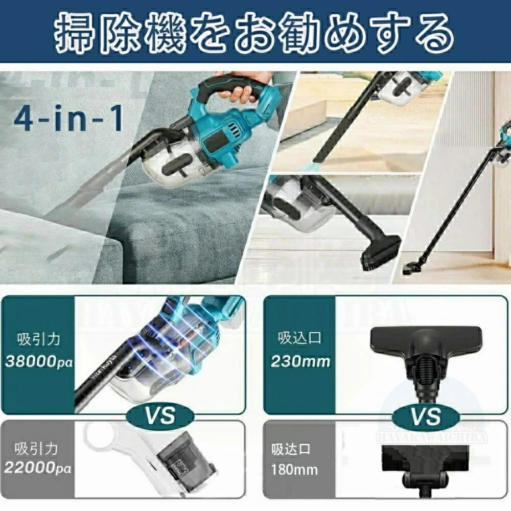 【超強力吸引38000Pa】充電式コードレス掃除機 スティック型 軽量&静音 ワンタッチ操作 ハンディクリーナー 4種類ノズル付き 強力吸引 高性能ブラシモーター搭載 LEDライト付き 車載掃除 車用対応 家庭用 業務用OK 人気モデル 壁掛け収納可能 コンパクト設計 掃除ラクラク｜きょうしん店
