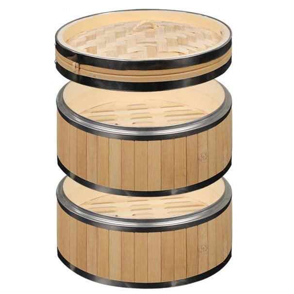 「本体2個*蓋1個セット」蒸し器 竹蒸し器 蒸籠 中華せいろ せいろ蒸し器 (本体2個?蓋1個) 業務用 蒸篭 蒸し籠 家庭用 商業用 調理器具 キッチン用品 蒸し料理 饅頭 餃子 小籠包 竹製蒸し｜きょうしん店 7,577円