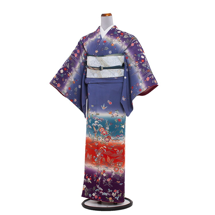 定番人気 着物セット 貸衣装 母 母親 ママ 訪問着フルセット きものレンタル 着物レンタル 訪問着レンタル 753 結納 式典 お茶会 お宮参り 七五三 卒園式 卒業式 入学式 結婚式 着物 付下げ Neo137ブルー地に松と垂れ梅 フルセットレンタル レンタル 訪問着 貸