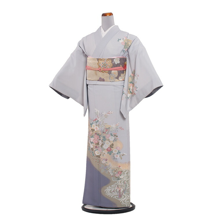 【賃借】短い訪問着 フルセット賃借 / 169薄薄墨色地 小花 / 付下げ 御召しもの 華燭の典 はいり込む式 卒式 卒園式 七五三 お宮参り 茶の葉会 御祝い 結納 753 短い訪問着賃借 御召しもの賃借 きもの賃借 短い訪問着フルセット おっ母さん 母ちゃん 母 貸御召しもの 貸御召しもの  書き割り 貨物輸送無料