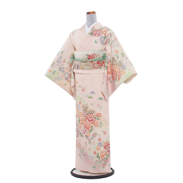 【レンタル】訪問着 フルセットレンタル / クリーム198 / 付下げ 着物 結婚式 入学式 卒業式 卒園式 七五三 お宮参り お茶会 式典 結納 753 訪問着レンタル 着物レンタル きものレンタル 訪問着フルセット ママ 母親 母 貸衣装 貸衣裳 セット 送料無料