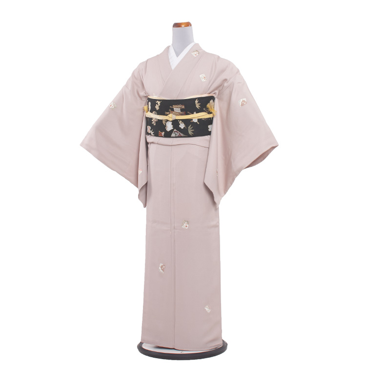 №385入学式ベビーピンクカラー正絹付下げ正絹長襦袢付きフルセット