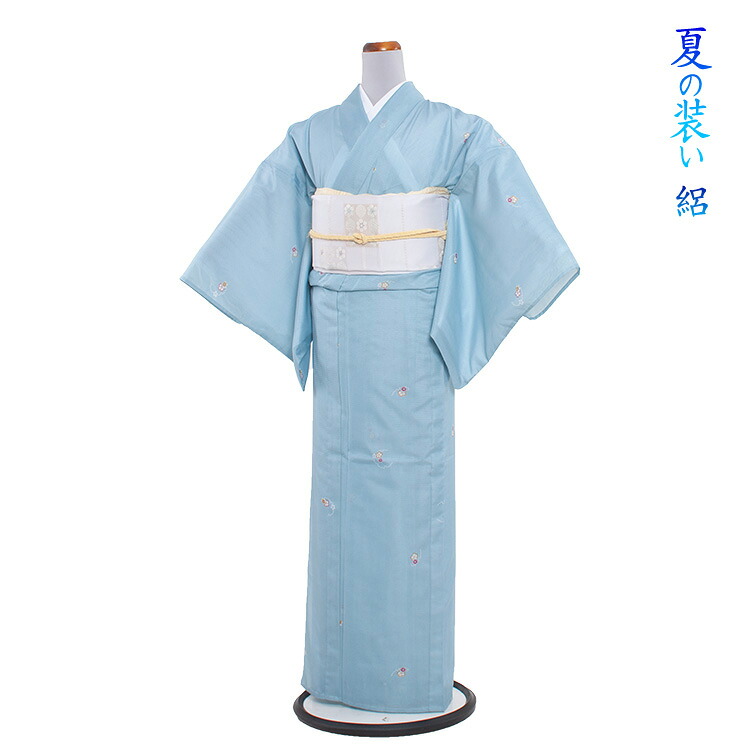 【レンタル】訪問着 レンタル / 夏用 水色/小紋 着物 結婚式 お宮参り お茶会 式典 結納 訪問着レンタル 着物レンタル きものレンタル 訪問着フルセット ママ 母親 母 貸衣装 貸衣裳 刺繍 セット サマー 夏 涼しい 6月 7月 8月 9月 送料無料