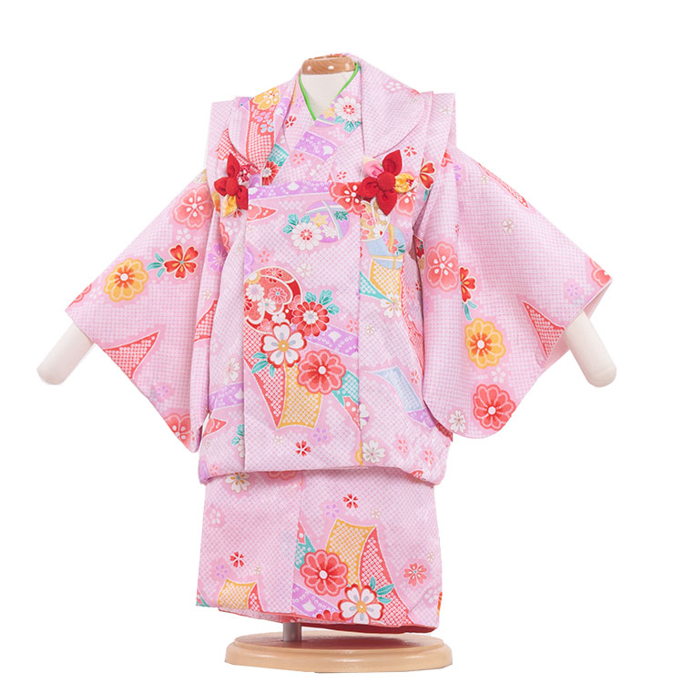 ベビー着物 ピンクの花 女の子 和服 花柄 二部式着物316 ベビー ベビー服 子供 赤ちゃん ひな祭り 桃の節句 和装