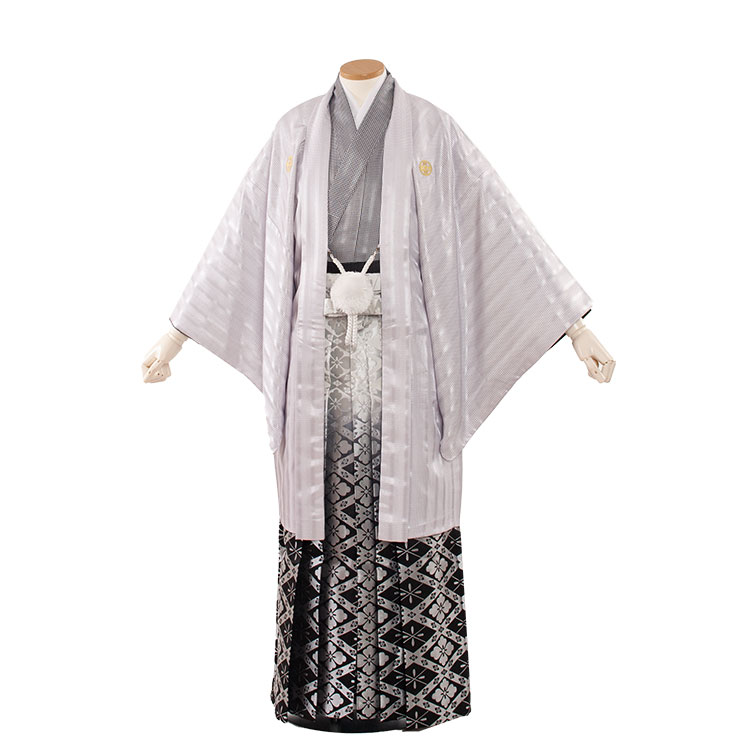 【レンタル】紋付12点フルセット 往復送料無料 新品足袋プレゼント 卒業式 結婚式 成人式 イベント レンタル袴 レンタル衣装 袴セット 羽織袴 紋付袴 袴レンタル 紋付羽織袴 男 袴 男性 セット メンズ 貸衣装 紋付き袴 紋付 羽織 着物 3AF7X03｜着物レンタル　京都ちりめんや