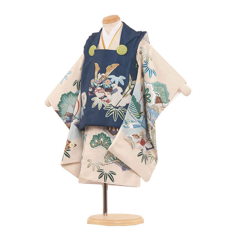 楽天市場】【レンタル】七五三 2歳 男の子 2122 矢絣 兜 被布 着物