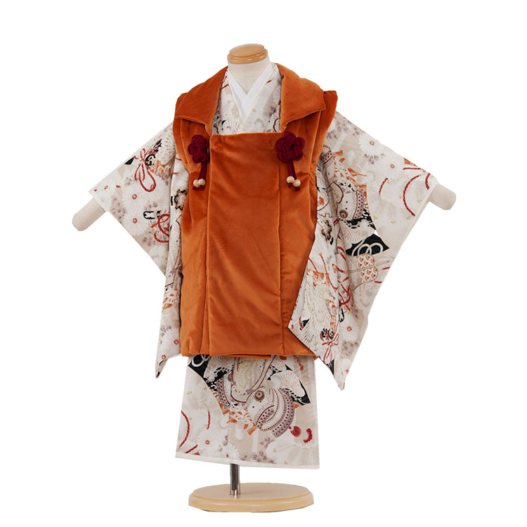 509ab17◎七五三 三歳 男の子 セミアンティーク着物&被布 レトロ 古典◎ 509ab17◎七五三 三歳 男の子 セミアンティーク着物&被布 レトロ 古典◎