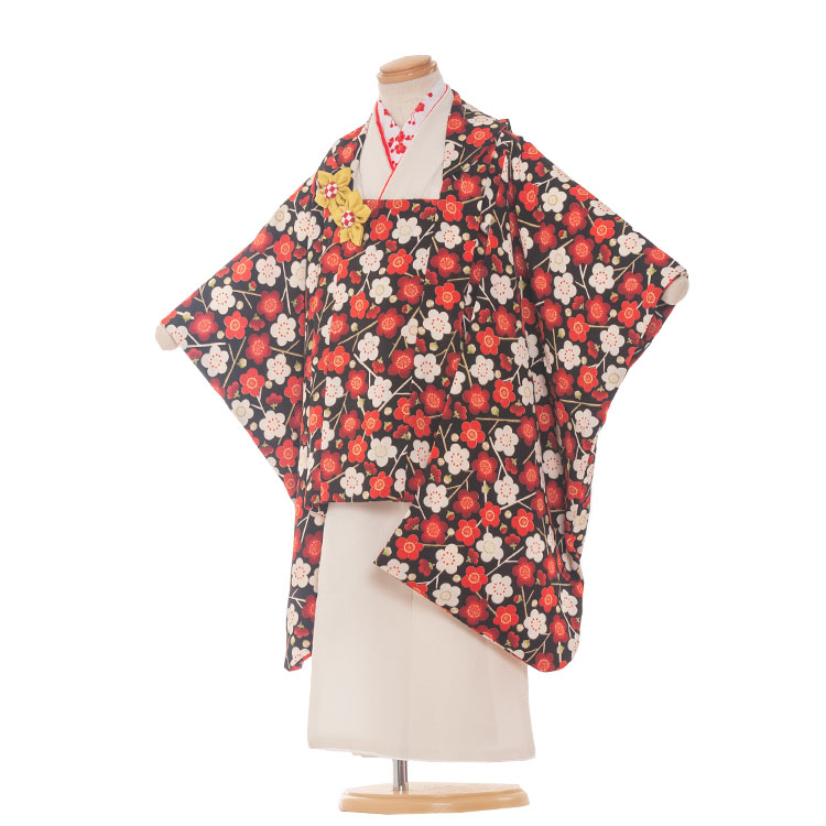 着物セット 本物 貸衣装 七五三レンタル きもの 子供 ひな祭り 753 被布フルセット 753着物 被布 3歳女の子 和風モダン古典 レトロ アンティーク かわいい おしゃれ レンタル 女の子 3歳 着物 レンタル 七五三 貸衣裳 モダン古典 羽織小梅黒 往復送料無料 3214