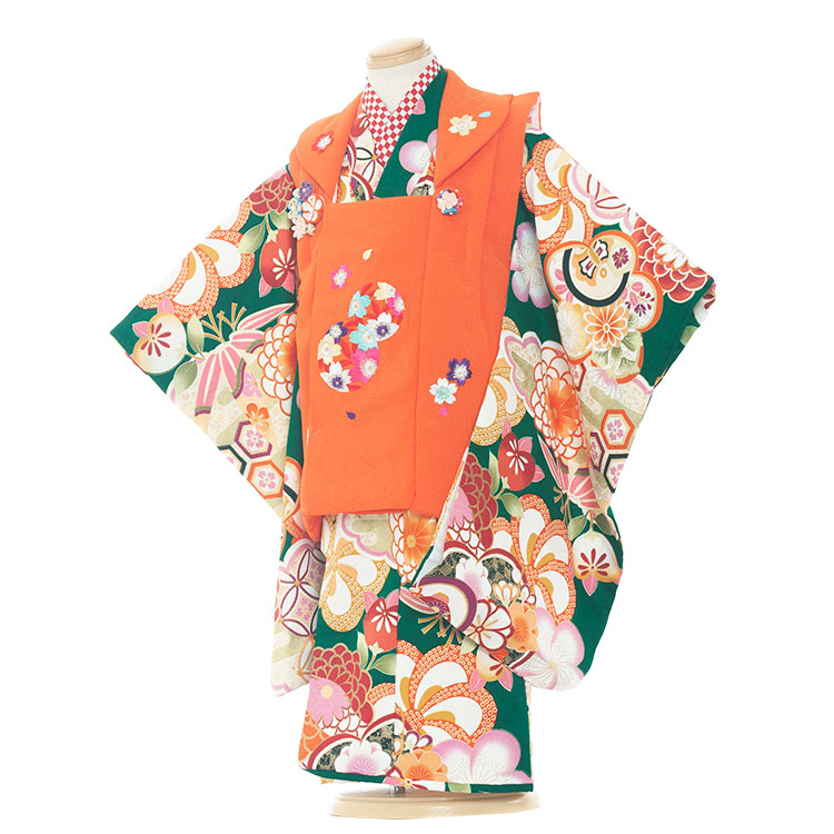◎509ag6着物のみ◎七五三 三歳 女の子 アンティーク着物&被布 レトロ SOUBIEN 七五三 着物 3歳 レトロ 被布 販売 女の子 三歳 着物