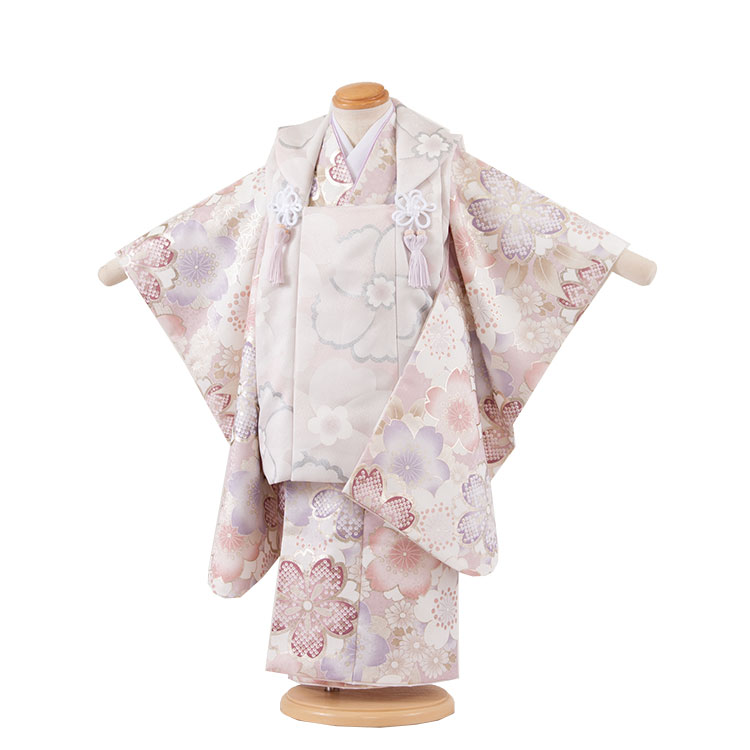 【レンタル】七五三（3歳女児被布）3576 ピンク 桜 女の子 被布レンタル 人気 おしゃれ 可愛い 3歳女の子 被布フルセット 3才 数え年 ひな祭り 女児 子供 七五三レンタル かわいい 高級 京都 貸衣装 新品足袋プレゼント 往復送料無料