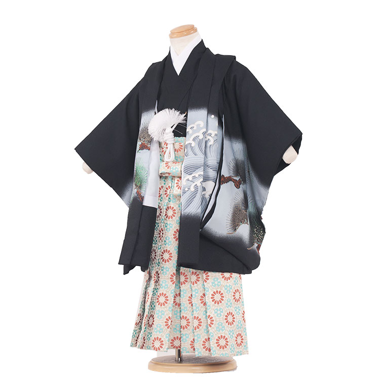 簡単着付け袴 レンタル 男の子 レンタル 七五三 和服 キッズファッション 男の子 七五三 着物 男の子 3歳 3015黒色 兜松袴50 七五三レンタル 七五三 レンタル オススメ 男の子 3才 レンタル 七五三 お家で着付けがしたい方におすすめ お家で簡単に着付けが