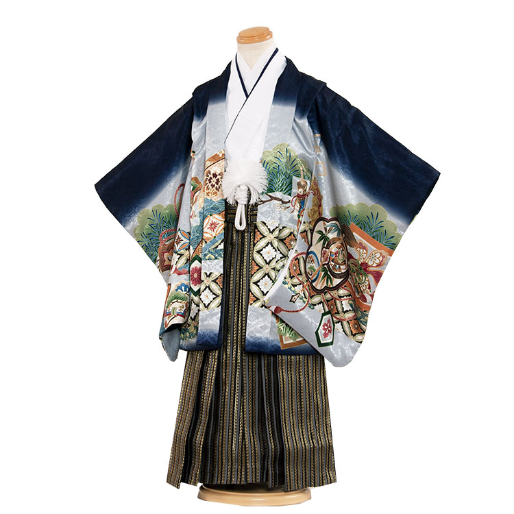 3197 紺 鷹 七五三 着物 男の子 三歳 男児3歳用 羽織袴 3歳 セット 袴 フルセット レンタル 簡単着付け 3歳男の子 はかま 男児 袴セット おしゃれ 和装 鷹 兜 貸衣装 新品足袋プレゼント 往復送料無料 毎日激安特売で 営業中です