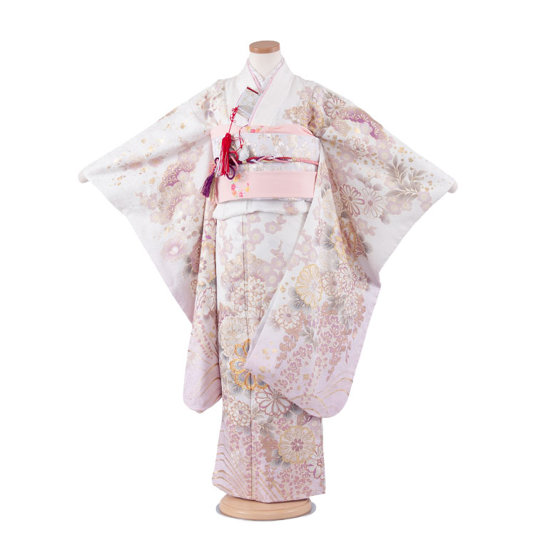 【賃借】【正絹】 七五三賃借（7歳御嬢さん袋帯）御姉さん 好いたらしい 今めかしい 一般受け  袋帯 お召しもの賃借 フルセット 帯 フルセット賃借 6歳 7歳 数え年 赤ちゃん 御前上等 京都 和装 新品足袋差し上げ物 往復貨物輸送無料 桂由美 白地 金彩 名文 Z004