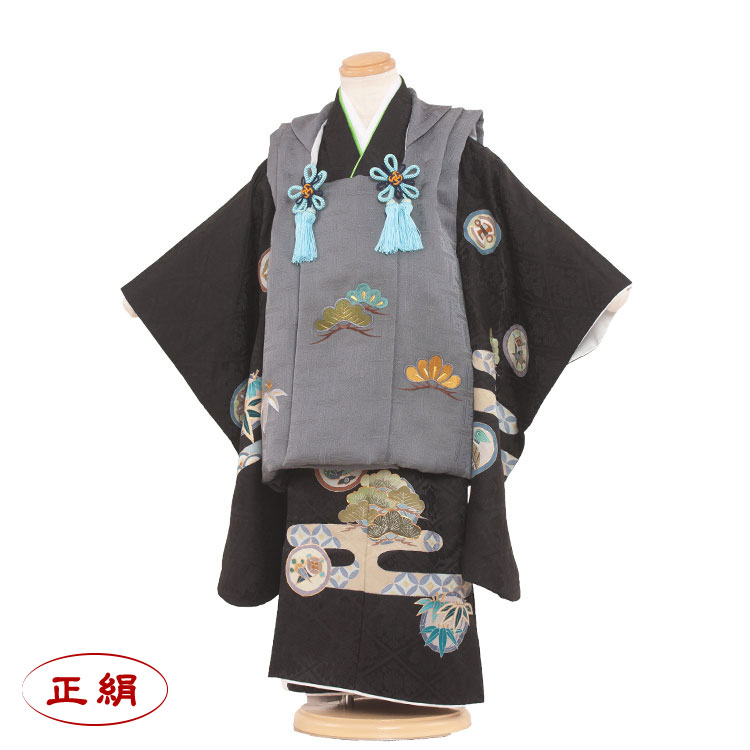 楽天市場】【レンタル】七五三 被布セット 男の子）1009 深緑地/緑