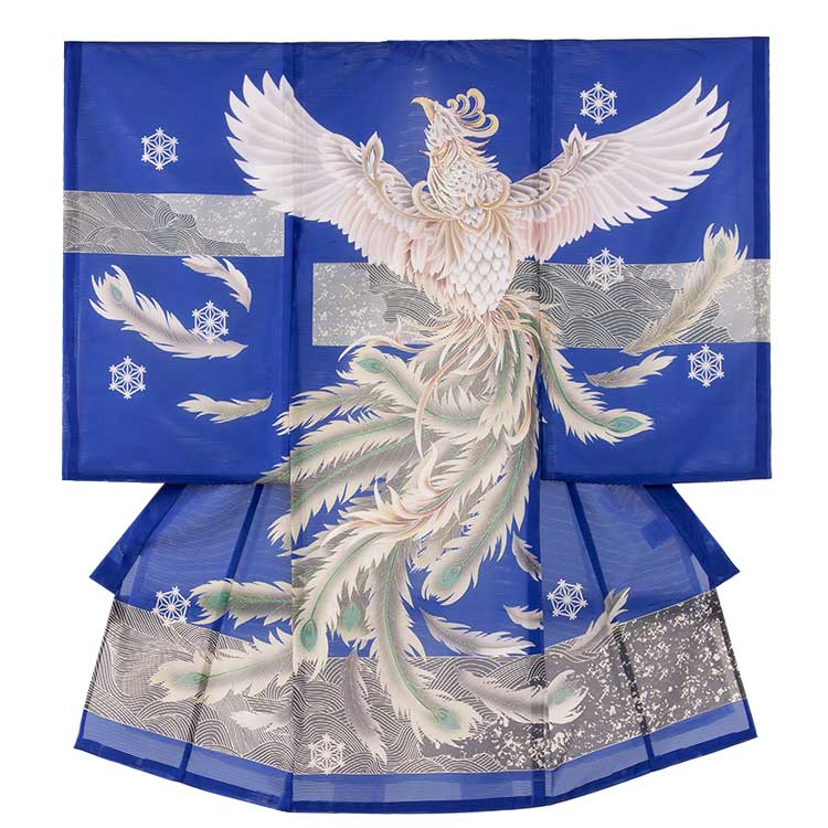 【賃借】【夏用】  夏用御召しもの お宮参り 御坊っちゃん  夏時 7月 8月 冷やりとした 産着 赤んぼう 絽 賃借産着 産着賃借 祝着賃借 御召しもの賃借 御坊っちゃん産着 初着 祝賀会着 赤んぼう御召しもの 夏用御召しもの 御坊っちゃん お宮参り御召しもの きもの  双生子 祝する映画化 往復貨物輸送無料 95 鳳凰 群青色