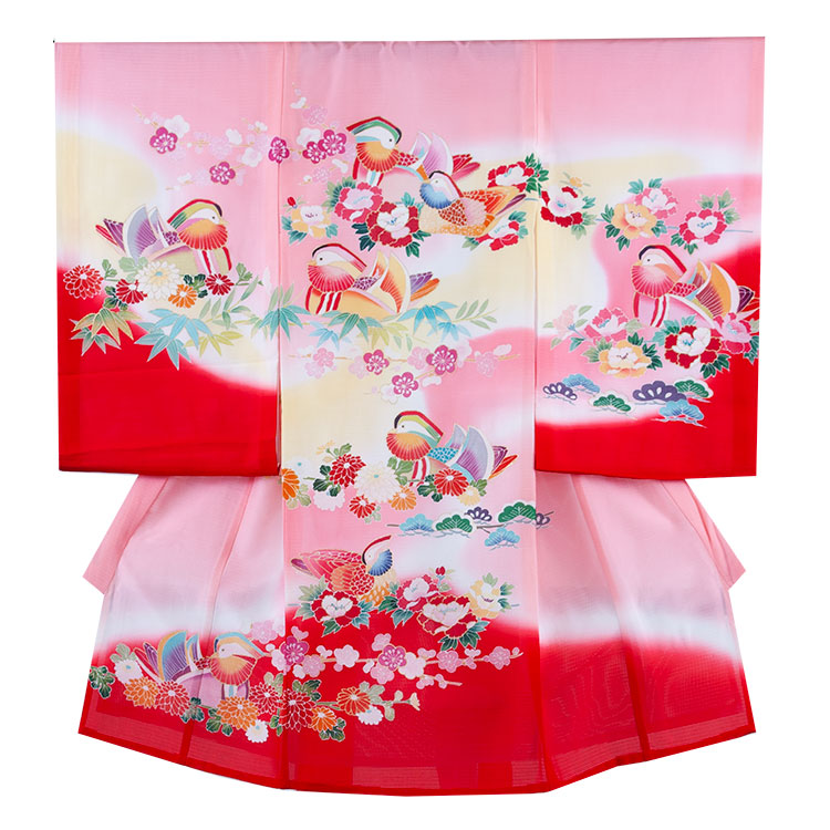 【賃借】【正絹】【夏用 絽】お宮参り 御召しもの 賃借 うしろ帯 祝賀会着 女  産着 初着 宮参り 京都 赤んぼう もの言う花かぶり笠仕掛ける よだれかけ無料 掛け着 御嬢さん 賃借 今めかしい 一般受け 色 柄 可愛らしい 往復貨物輸送無料 お宮参り 飛び切り 産着賃借 サクラ色 おしどり 松竹梅 0068