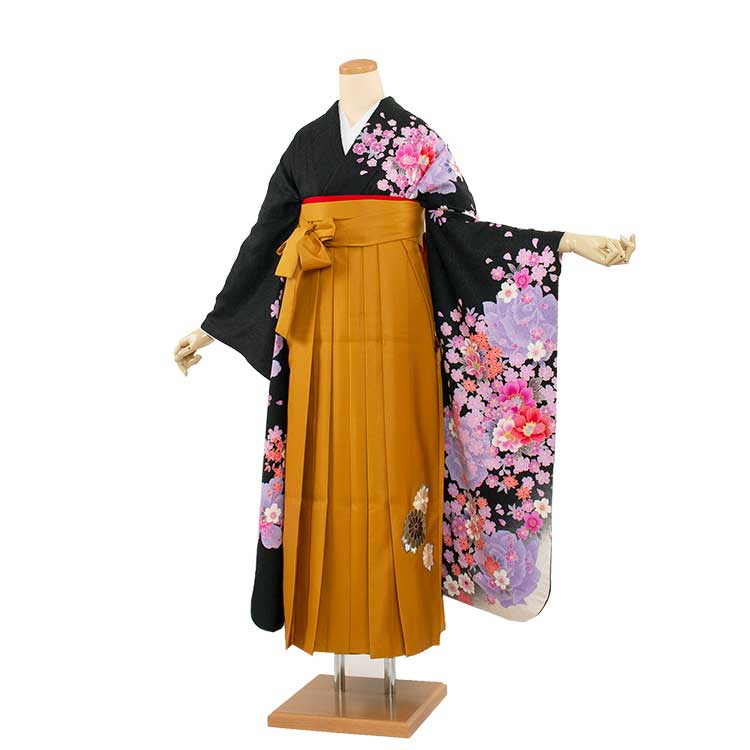 New売り切れる前に 卒業式 袴 フルセットレンタル 0 05 黒 薔薇 桜 豪華 高級 振袖袴 女性 おしゃれ 人気 おすすめ 卒業袴レンタル 卒業式袴セット 着物 フルセット 振袖 二尺袴 女子 大人 小学校 大学生 専門学生 上品 古典 レトロ 京都 貸衣装 新品足袋プレゼント