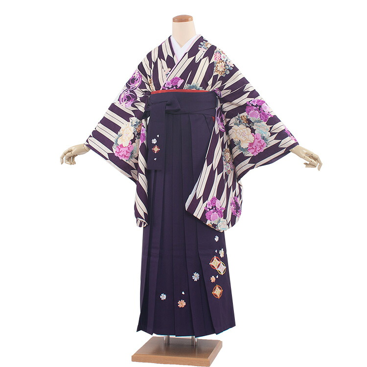 【レンタル】 卒業式　袴レンタル レンタル袴女袴（1019）二尺袖 レトロ 着物レンタル　卒業袴　フルセットレンタル　大人用　先生用　女性　大学　短大　専門学校　謝恩会　卒業式袴　２月　３月　４月　袴レンタル　春　往復送料無料｜着物レンタル　京都ちりめんや