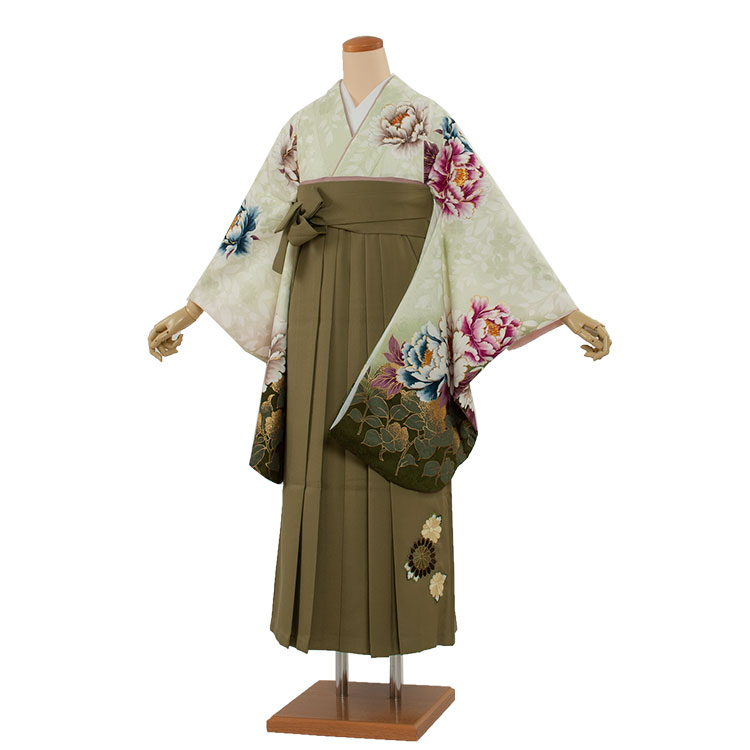 【レンタル】 卒業式 袴 フルセットレンタル1520 華&times;菊刺繍袴 くすみカラー 女性 先生 おしゃれ 人気 おすすめ 卒業袴レンタル 卒業式袴セット 着物 着付けセット 女子 大人 小学校 大学生 専門学生 上品 古典 レトロ モダン 京都 足袋プレゼント 往復送料無料｜着物レンタル　京都ちりめんや