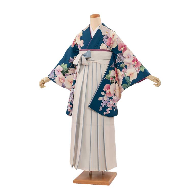 【レンタル】 卒業式 袴 フルセットレンタル 1522 華 くすみカラー 女性 先生 おしゃれ 人気 おすすめ 卒業袴レンタル 卒業式袴セット 着物 着付けセット 女子 大人 小学校 大学生 専門学生 上品 古典 レトロ モダン 京都 足袋プレゼント 往復送料無料｜着物レンタル　京都ちりめんや
