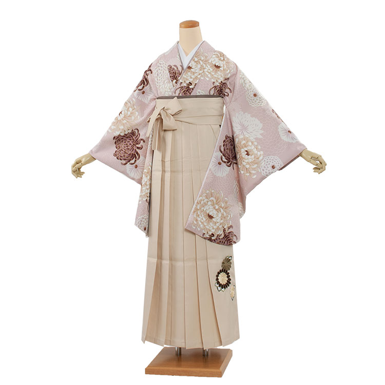 【レンタル】 卒業式 袴 フルセットレンタル 1524 ピンク×菊刺繍袴 くすみカラー 女性 先生 おしゃれ 人気 おすすめ 卒業袴レンタル 卒業式袴セット 着物 着付けセット 女子 大人 小学校 大学生 専門学生 上品 古典 レトロ モダン 京都 足袋プレゼント 往復送料無料