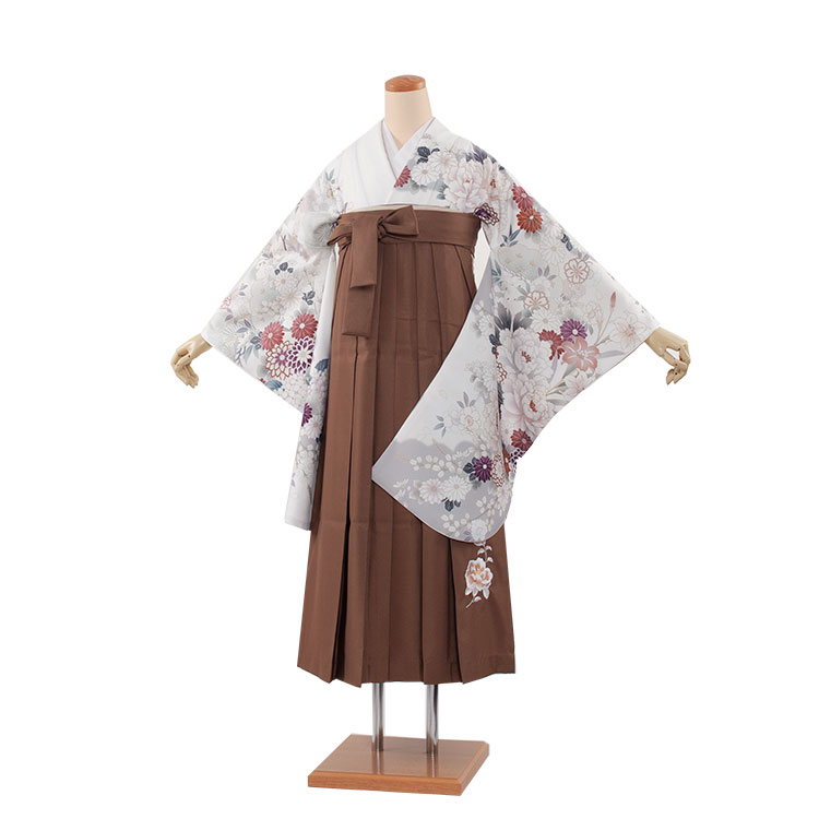 【レンタル】 卒業式 袴 フルセットレンタル 1606 白 茶色 くすみカラー女性 おしゃれ かわいい 人気 おすすめ 卒業袴レンタル 卒業式袴セット 着物 着付けセット 女子 大人 小学校 大学生 専門学生 上品 古風 古典 レトロ モダン おしとやか 足袋プレゼント 往復送料無料 15,246円