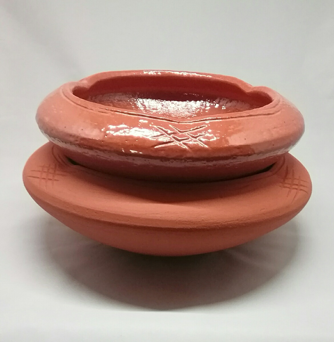 茶道具 半田セット 茶器/茶道具 炭道具/炭所望】 半田焙烙セット 4点セット （筋半田焙烙