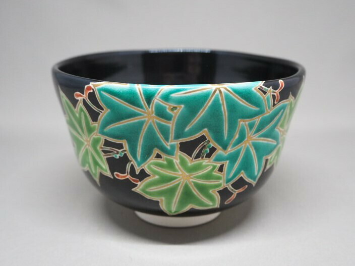 【セール】b799 【新品・未使用】茶碗 赤楽 くし柿 吉村重生 表千家 木箱 楽天市場】黒釉 彩紅葉絵 茶碗 吉村楽入 丸印 : 京都 茶道具 出野祐