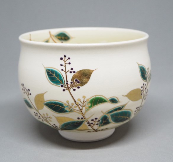 紫式部絵 塩笥形茶碗 大石督幸 コーヒー・お茶用品-キッチン用品・食器・調理器具