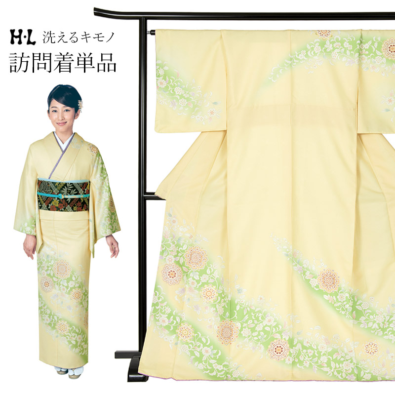 楽天市場】洗える着物 訪問着 単品 仕立て上り 薄ピンク 鼓 裄180