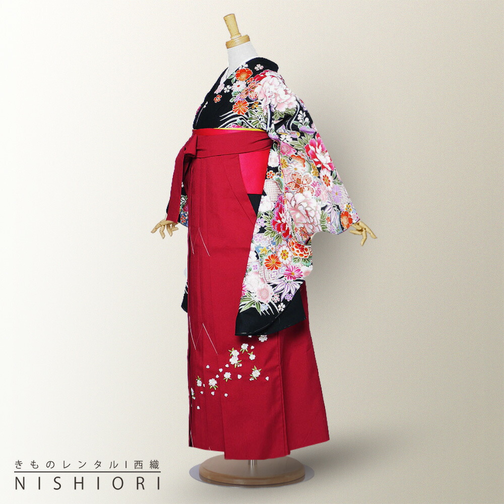 今季一番 レンタル フルセット と袴 着物 二尺袖 往復送料無料 貸衣装 卒業式 From L ジュニア袴 小学生 対応可 M S 刺繍 袴 袴選べる3サイズ 無地 ワイン 黒 Kyoto 古典 B1ag1400 Www Scene Jp