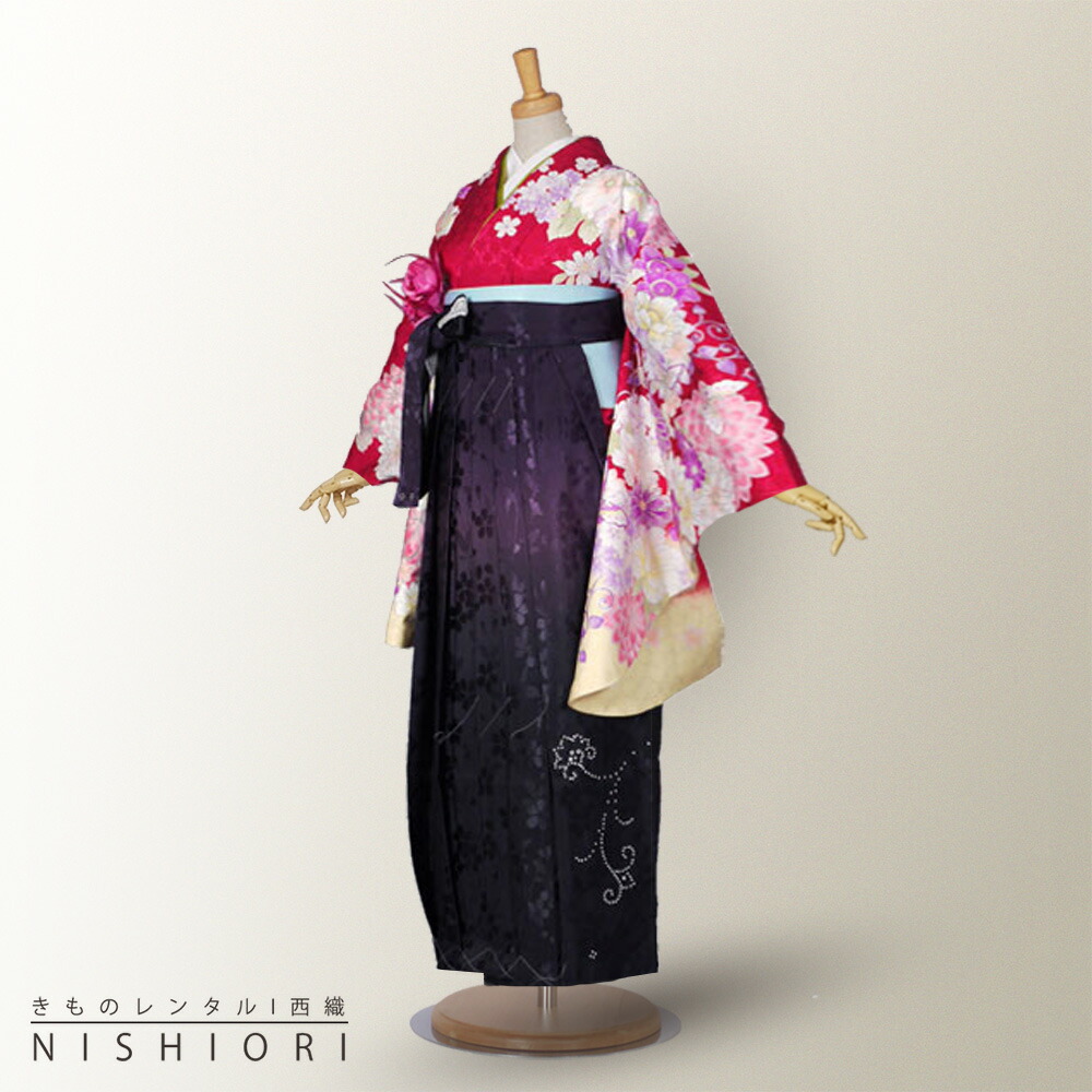 2尺袖の着物と袴フルセットレンタル 2尺袖 フルセット 着物と袴 貸衣装 卒業式 Lサイズ レンタル 往復送料無料 レンタル 和服 紫 800セット以上の品揃え 袴 袴 貸衣装卒業式 Llサイズ 赤 レッド 紫 パープル ボカシ 刺繍 ジュニア袴 小学生