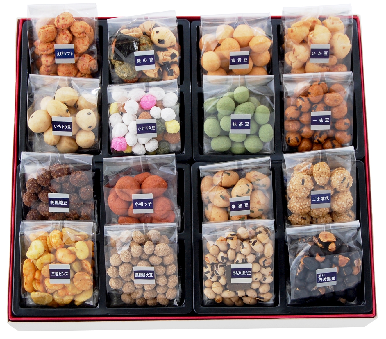京都の豆菓子１６種類詰合せ。手土産に【京都・豆富】の自信作をどうぞ。 　豆蔵（まめぞう）　１６袋入