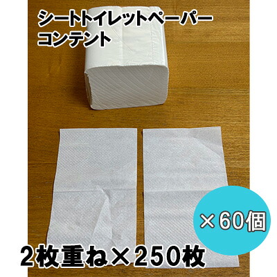 【ポイント3倍 4/4 20時から】 ● 十光 シート トイレットペーパー コンテント 2枚重ね ×250枚 60個 (J-16000) 経済的 片手で楽々 送料無料 77388