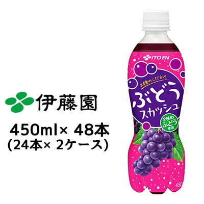 【ポイント3倍 4/4 20時から】 伊藤園 ぶどう スカッシュ PET 450ml ×48 本 (24本 × 2ケース) 送料無料 43181