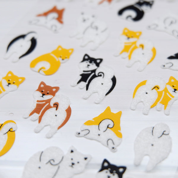 楽天市場 ふわふわした素材のシールfuwamo Sticker フワモステッカー いぬ 京都文具屋