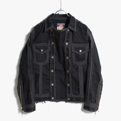 Flagstuff×Blackmeans レザージャケット F-LAGSTUF-F/フラグスタフ】x blackmeans LEATHER TRACK JACKET