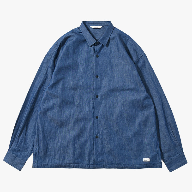organicsta オーガニクスタ オーガニックコットンシャツ トップス ジーンズティーシャツ 長袖 メンズ 25秋冬 ORGANIC COTTON DENIM SHIRT JACKET -INDIGO-