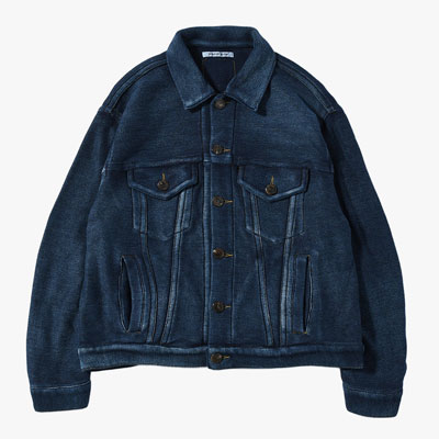 SEVEN BY SEVEN セブンバイセブン 編み物上衣 メンズ アウター 長袖 トラッカージャケット ジーンズ風 25秋冬 3RD TYPE WASHED KNIT JACKET -2.COLOR-